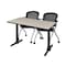 Cain Rectangle Tables > Training Tables > Cain Training Table & Chair Sets, 48 W, 24 L, 29 H, Maple MTRCT4824PL23BK - alternate 1